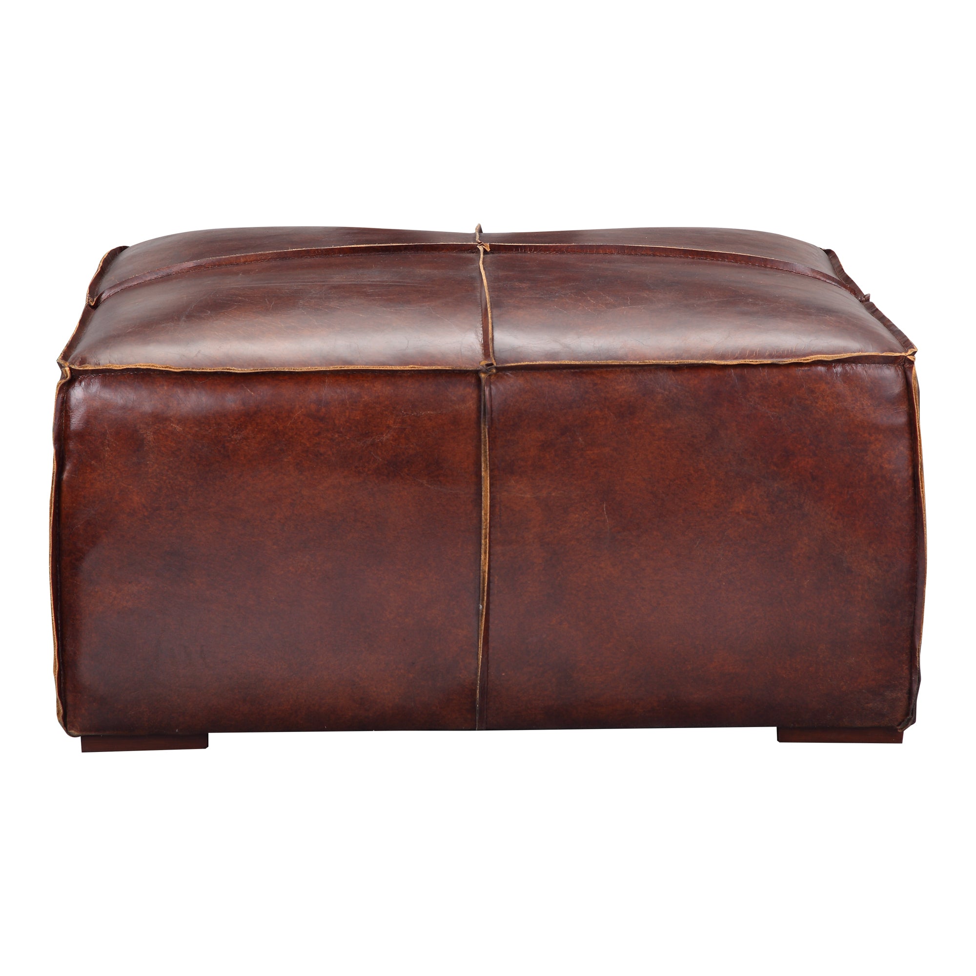 Kapa Ottoman Dark Brown Leather | Brown