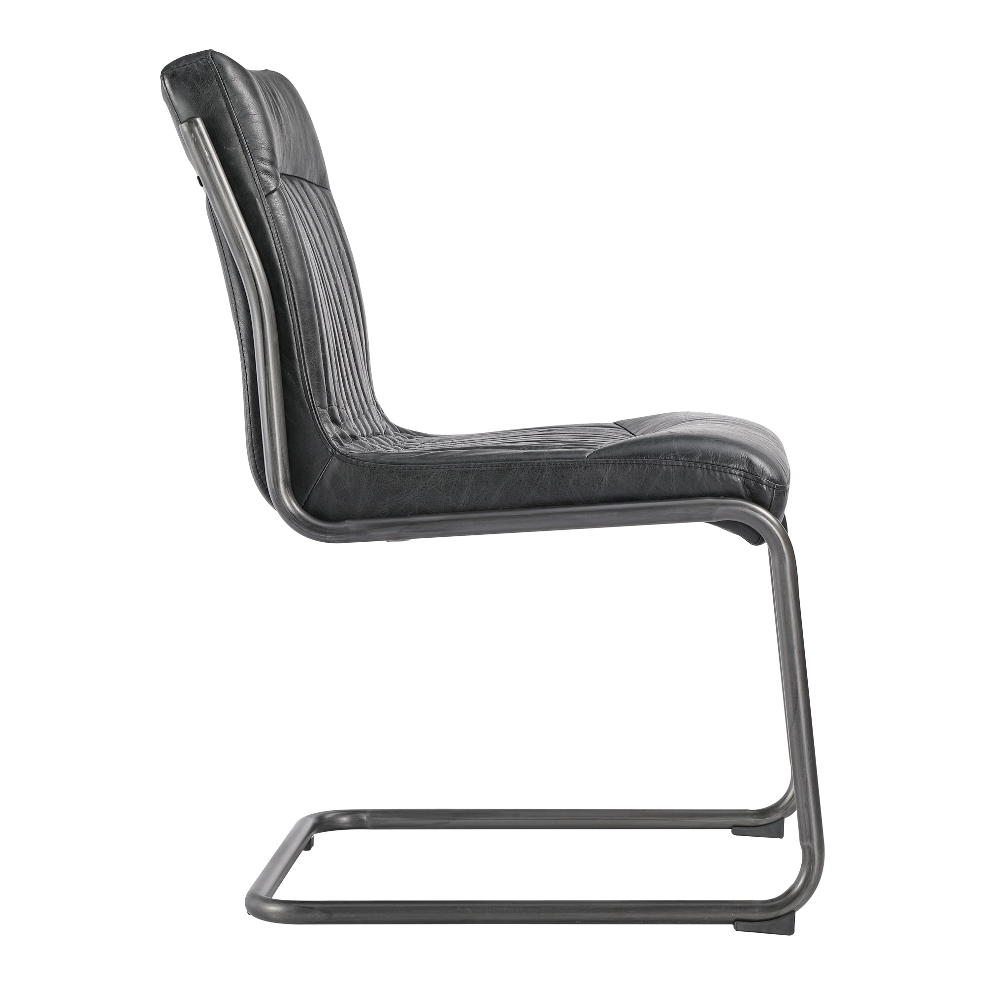 Ansel Dining Chair Onyx Black Leather - Set Of Two