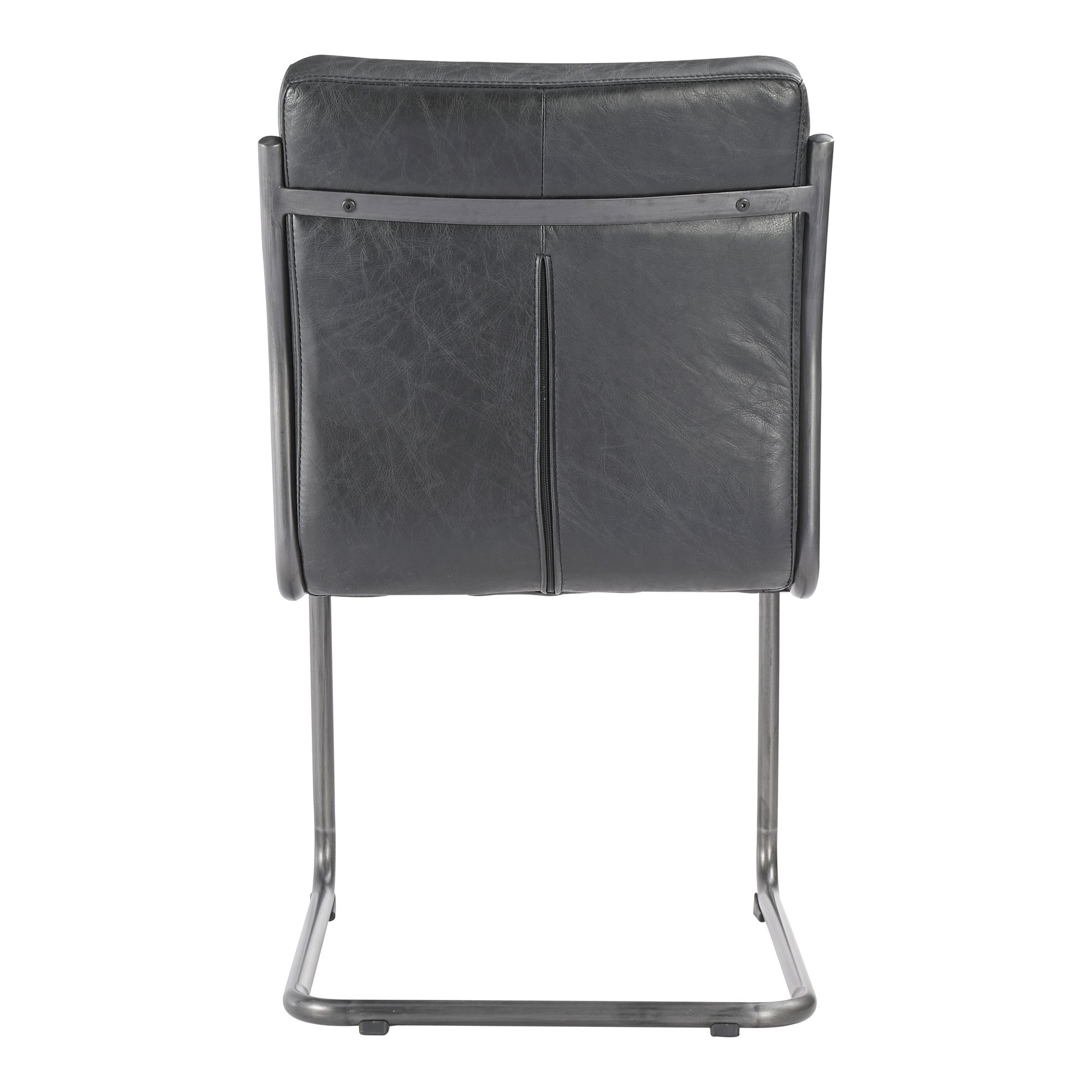 Ansel Dining Chair Onyx Black Leather - Set Of Two