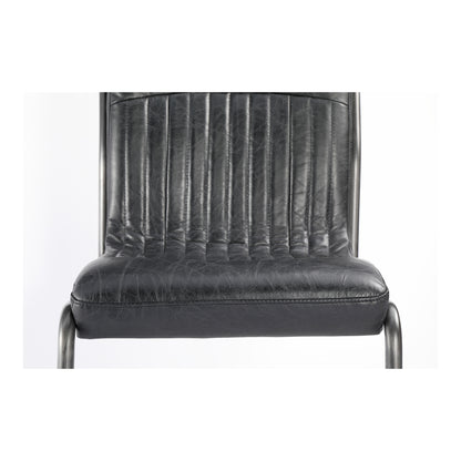 Ansel Dining Chair Onyx Black Leather - Set Of Two