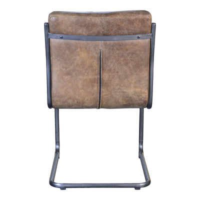 Ansel Dining Chair Grazed Brown Leather - Set Of Two by Moe's Home