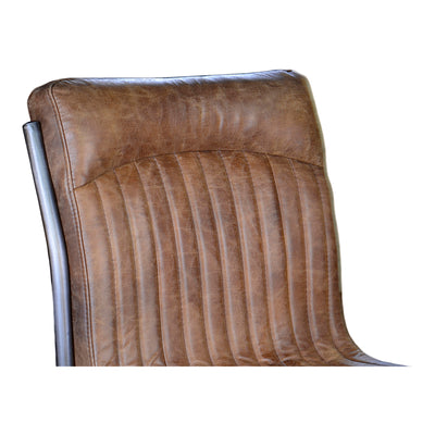 Ansel Dining Chair Grazed Brown Leather - Set Of Two by Moe's Home