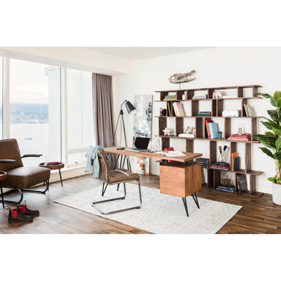 Ansel Dining Chair Grazed Brown Leather - Set Of Two by Moe's Home