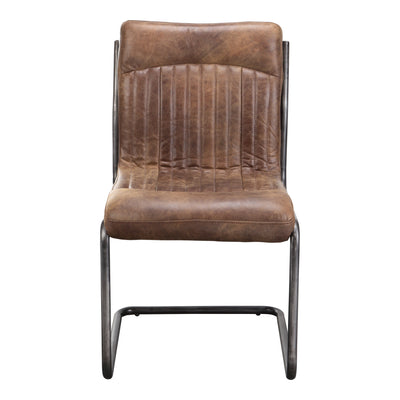 Ansel Dining Chair Grazed Brown Leather - Set Of Two by Moe's Home
