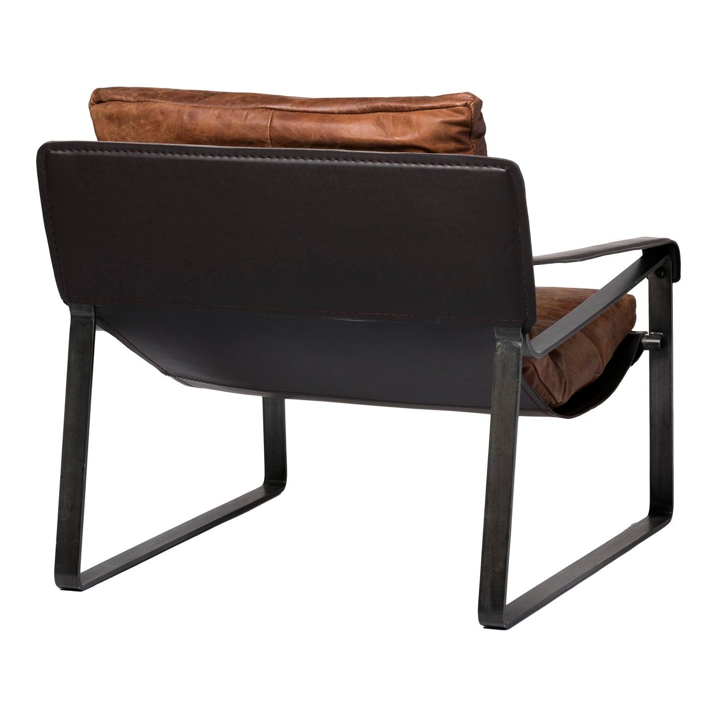 Connor Club Chair Open Road Brown Leather by Moe's Home