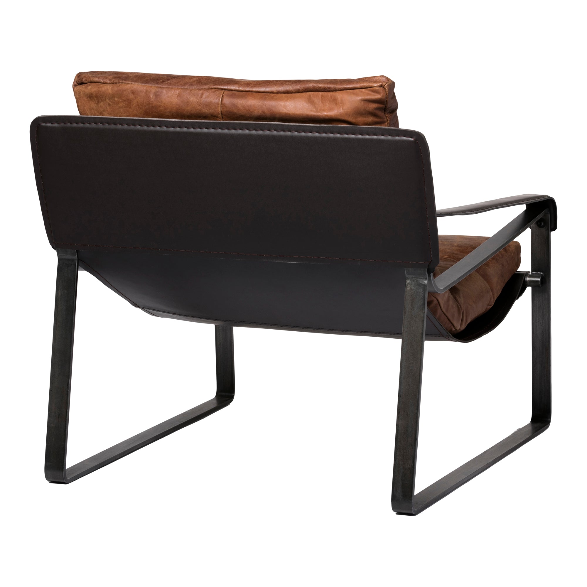Connor Club Chair Open Road Brown Leather by Moe's Home