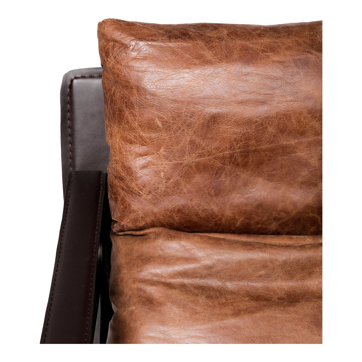 Connor Club Chair Open Road Brown Leather by Moe's Home