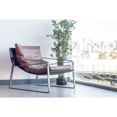 Connor Club Chair Open Road Brown Leather by Moe's Home