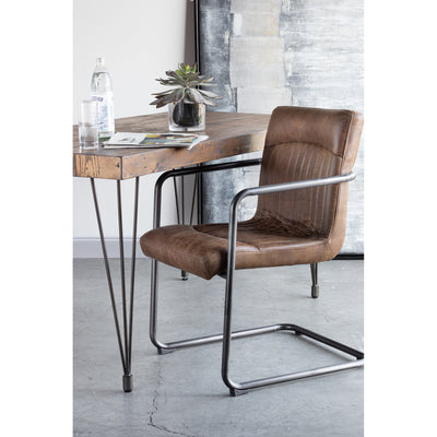 Ansel Arm Chair Grazed Brown Leather - Set Of Two by Moe's Home