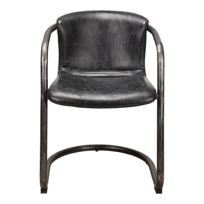 Freeman Dining Chair Onyx Black Leather - Set Of Two