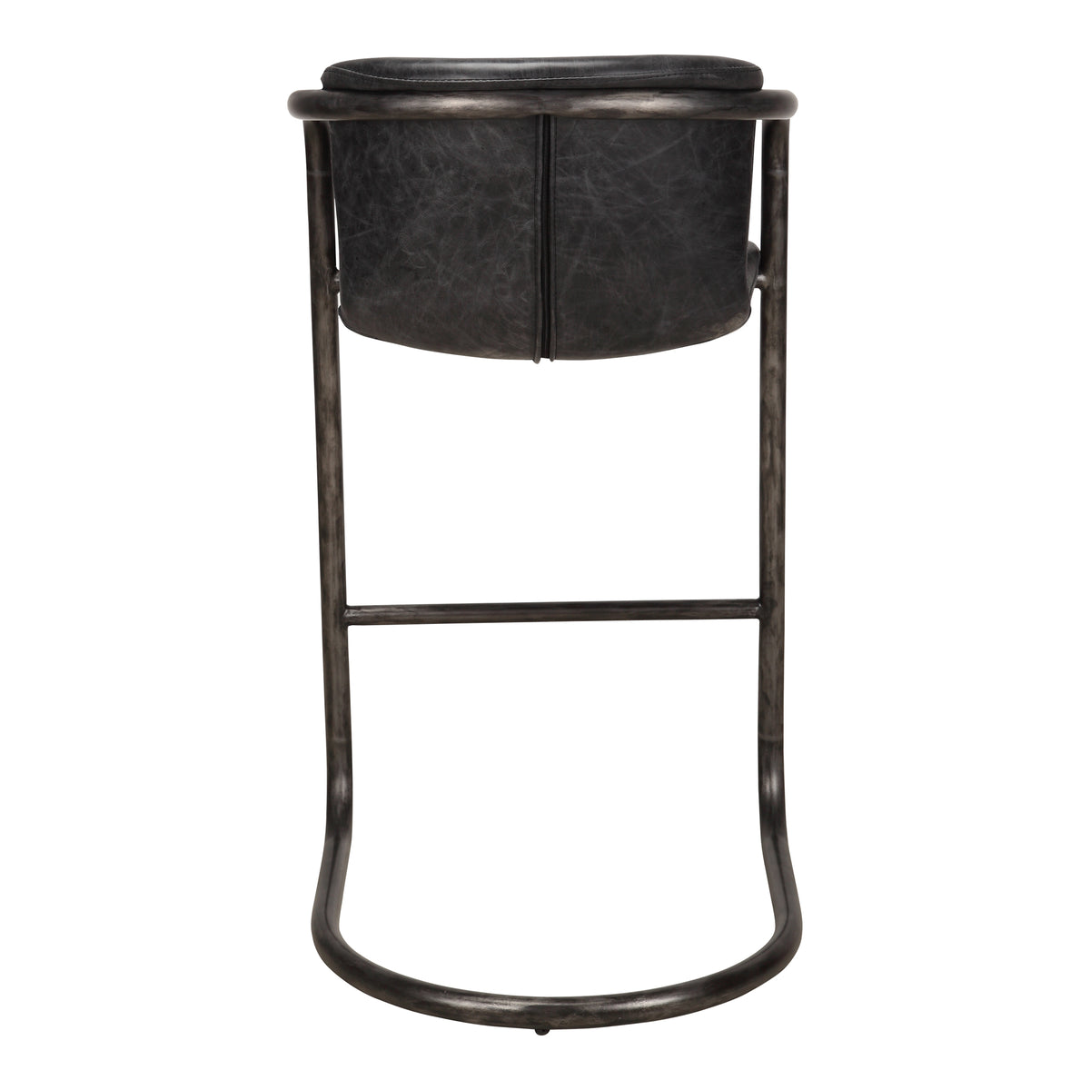 Freeman Barstool Onyx Black Leather - Set Of Two by Moe's Home