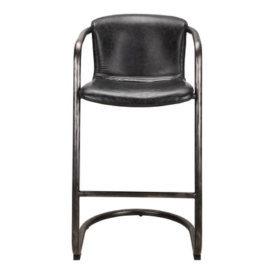 Freeman Barstool Onyx Black Leather - Set Of Two by Moe's Home