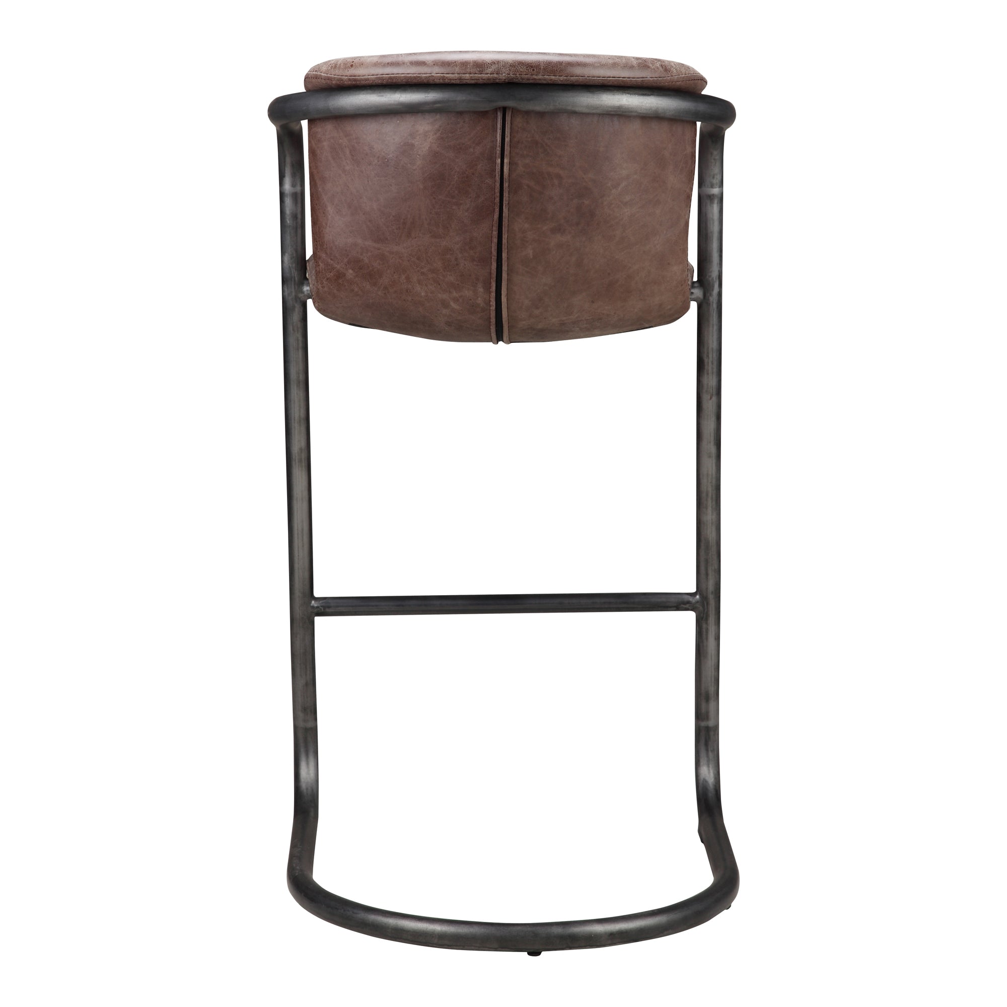 Freeman Barstool Grazed Brown Leather - Set Of Two