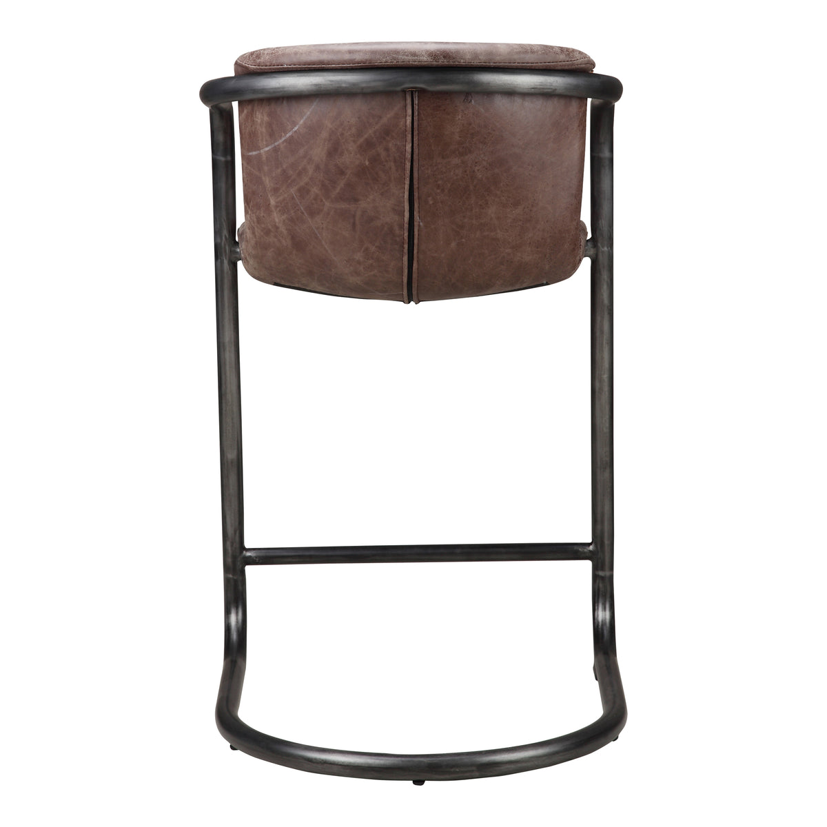Freeman Counter Stool Grazed Brown Leather - Set Of Two by Moe's Home