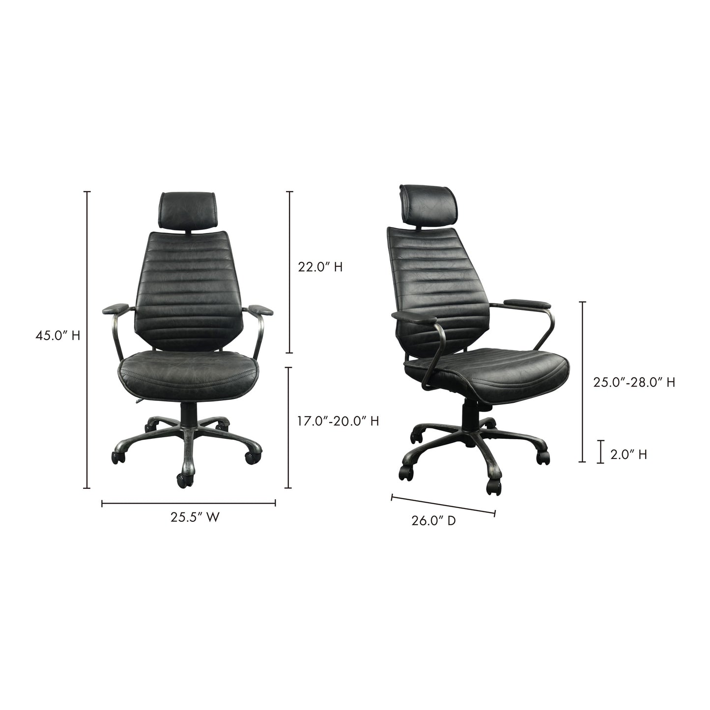 Executive Office Chair Black by Moe's Home