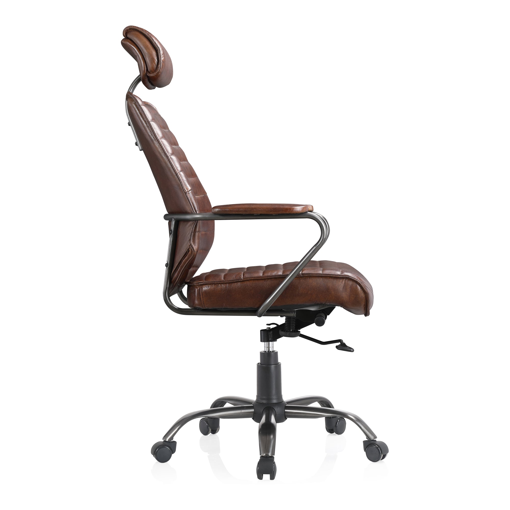 Executive Office Chair Dark Brown Leather