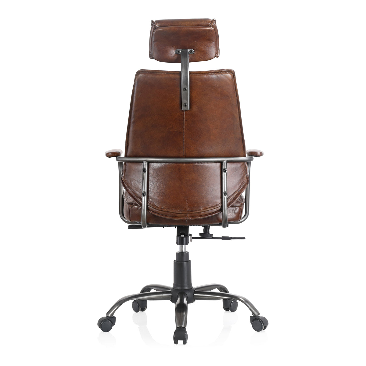 Executive Office Chair Dark Brown Leather by Moe's Home