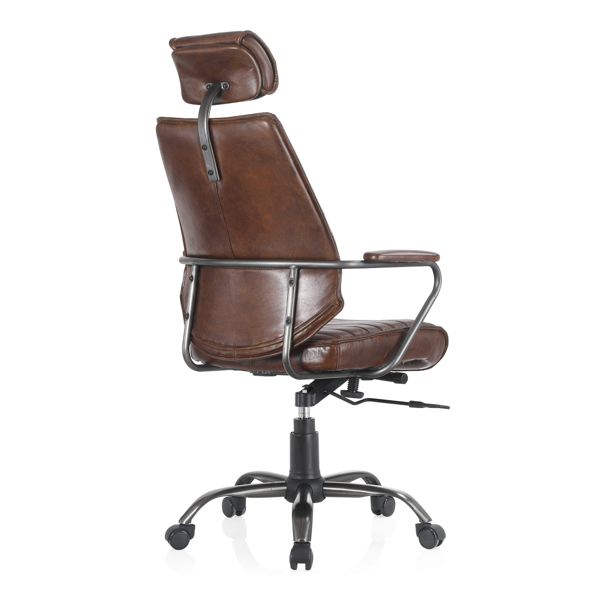 Executive Office Chair Dark Brown Leather by Moe's Home