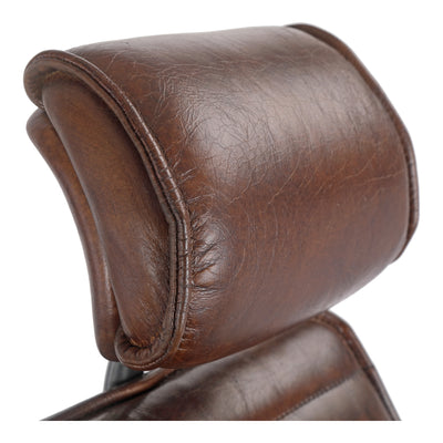 Executive Office Chair Dark Brown Leather by Moe's Home