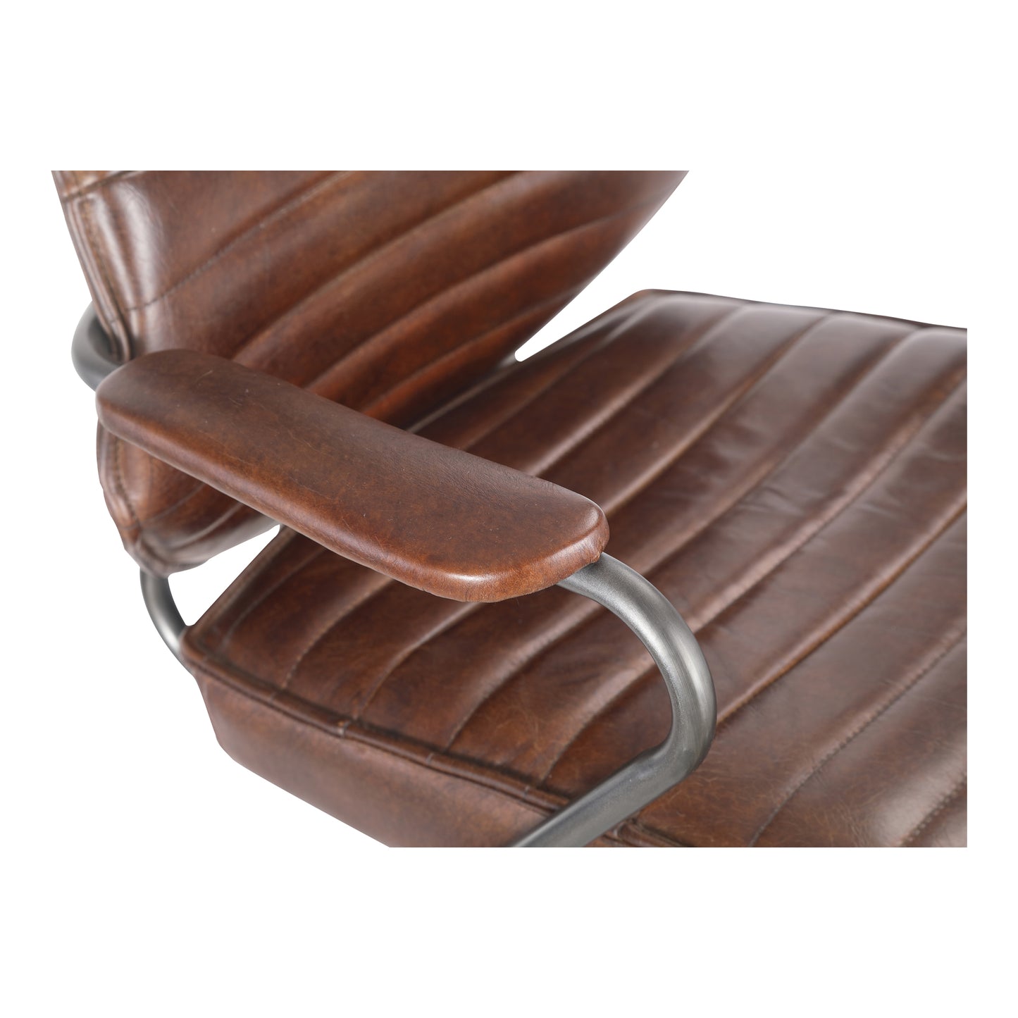 Executive Office Chair Dark Brown Leather by Moe's Home
