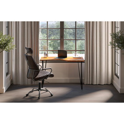 Executive Office Chair Dark Brown Leather by Moe's Home