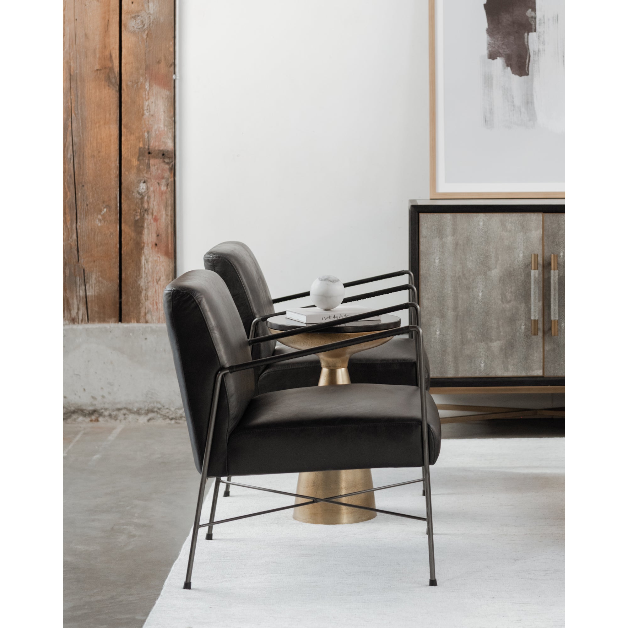 Dagwood Leather Armchair Black