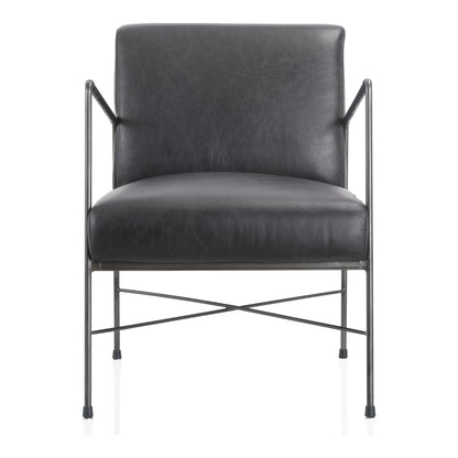 Dagwood Leather Armchair Black | Black