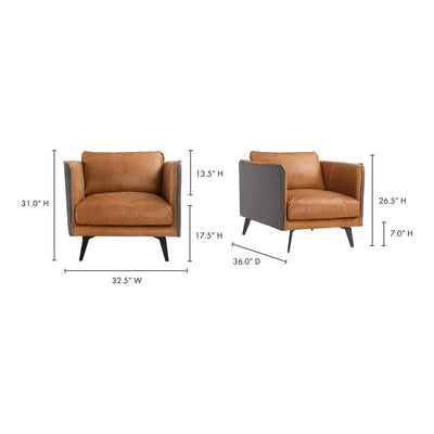 Messina Leather Armchair by Moe's Home