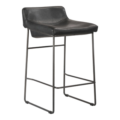 Starlet Counter Stool Onyx Black Leather - Set Of Two by Moe's Home