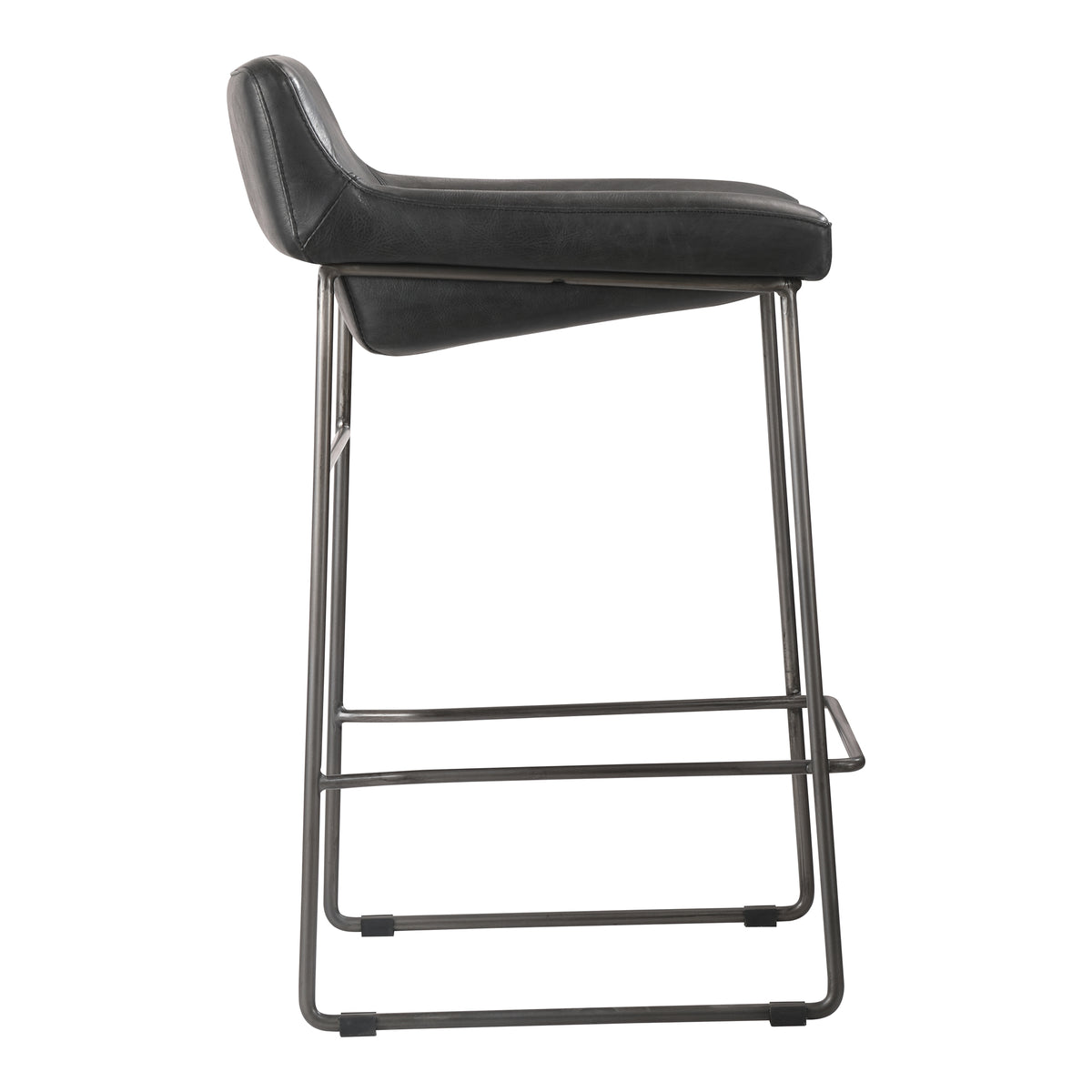 Starlet Counter Stool Onyx Black Leather - Set Of Two by Moe's Home