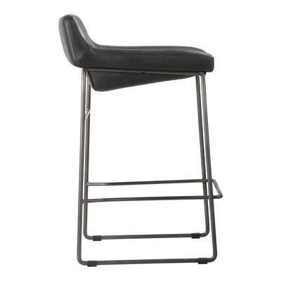 Starlet Counter Stool Onyx Black Leather - Set Of Two by Moe's Home
