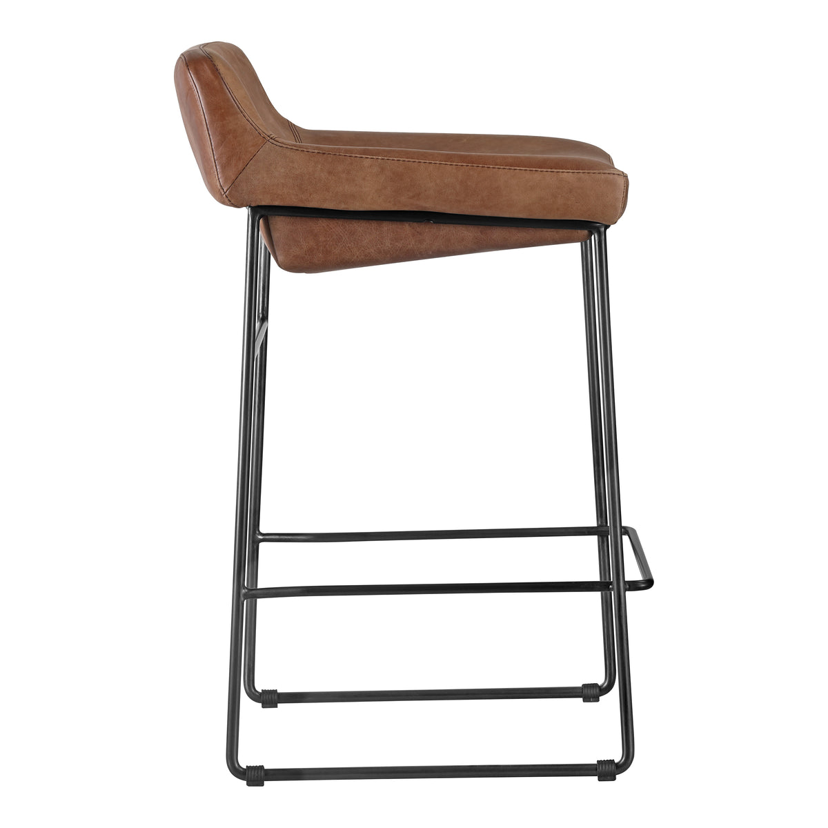 Starlet Counter Stool Open Road Brown Leather - Set Of Two by Moe's Home