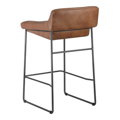 Starlet Counter Stool Open Road Brown Leather - Set Of Two