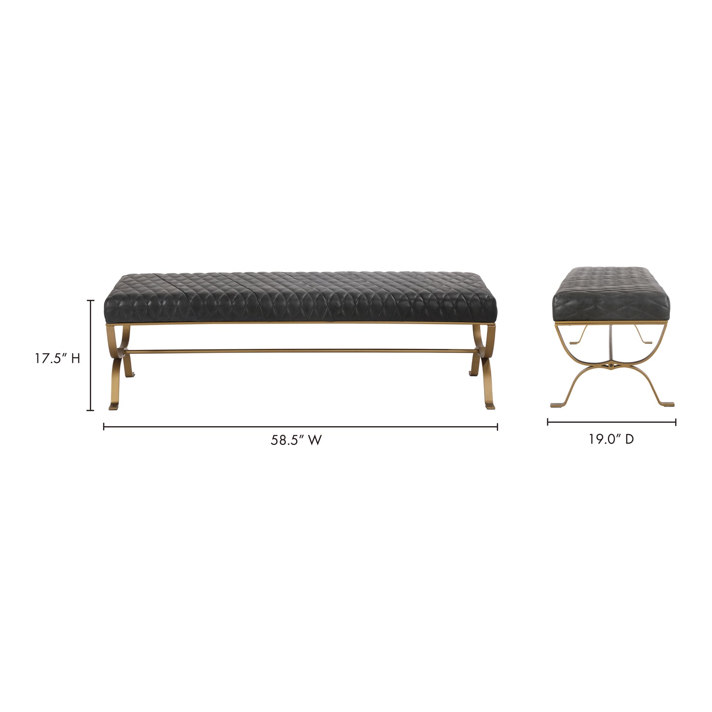 Teatro Bench Black by Moe's Home