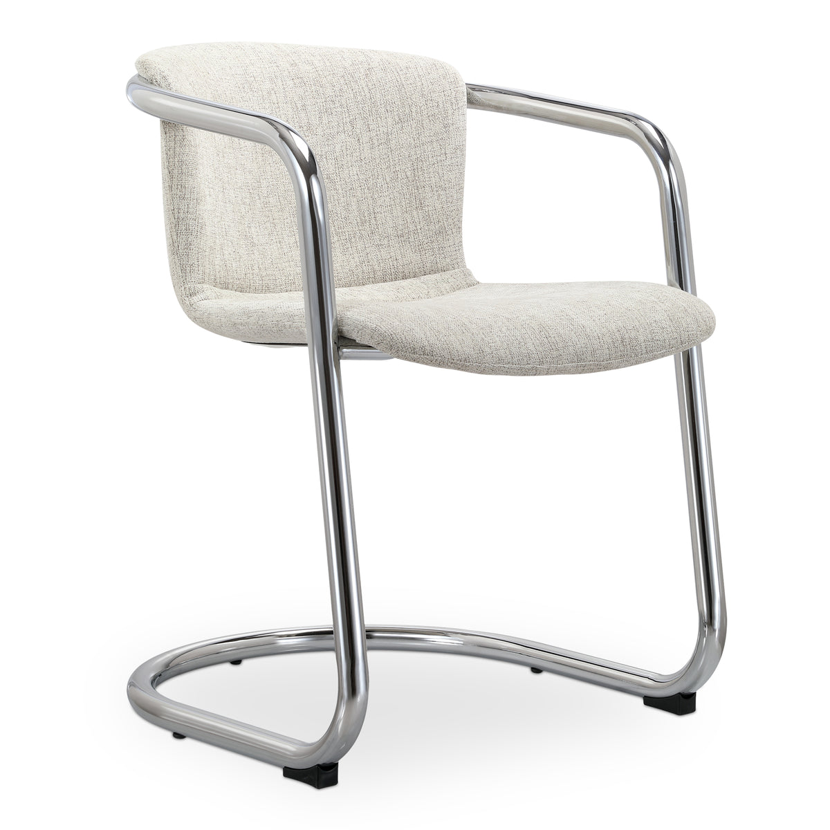 Freeman Chrome Frame Dining Chair Blended Cream - Set Of Two by Moe's Home