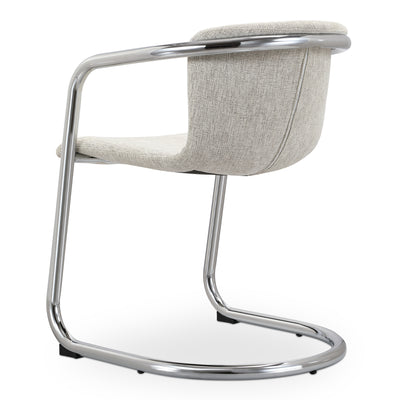 Freeman Chrome Frame Dining Chair Blended Cream - Set Of Two by Moe's Home