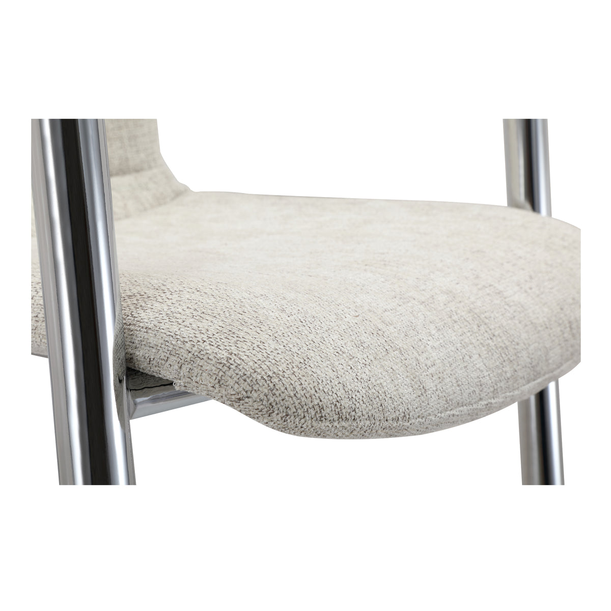 Freeman Chrome Frame Dining Chair Blended Cream - Set Of Two by Moe's Home