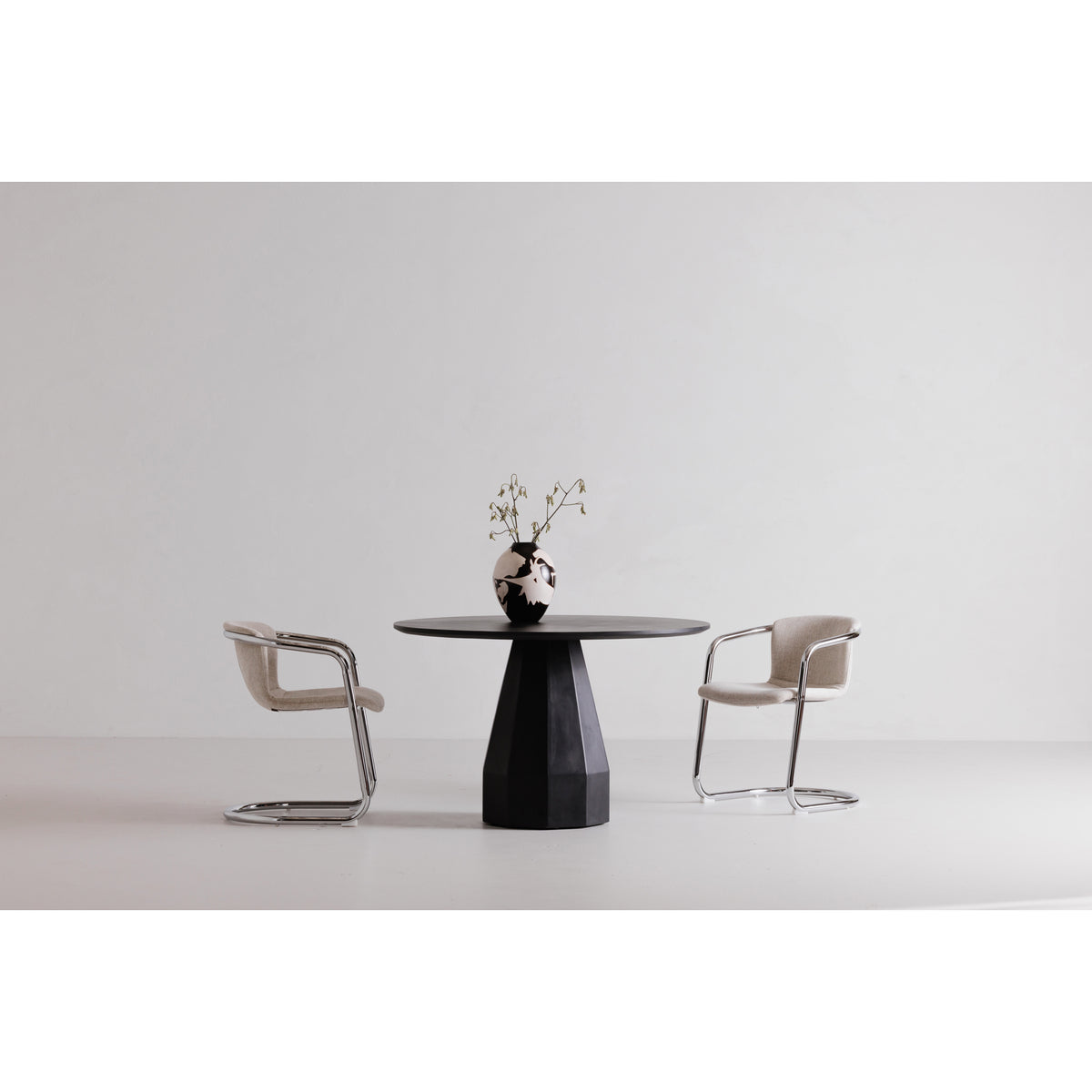 Freeman Chrome Frame Dining Chair Blended Cream - Set Of Two by Moe's Home