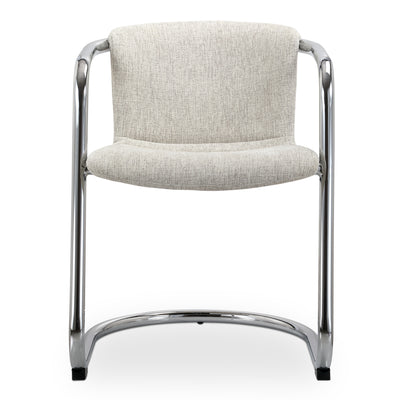 Freeman Chrome Frame Dining Chair Blended Cream - Set Of Two by Moe's Home
