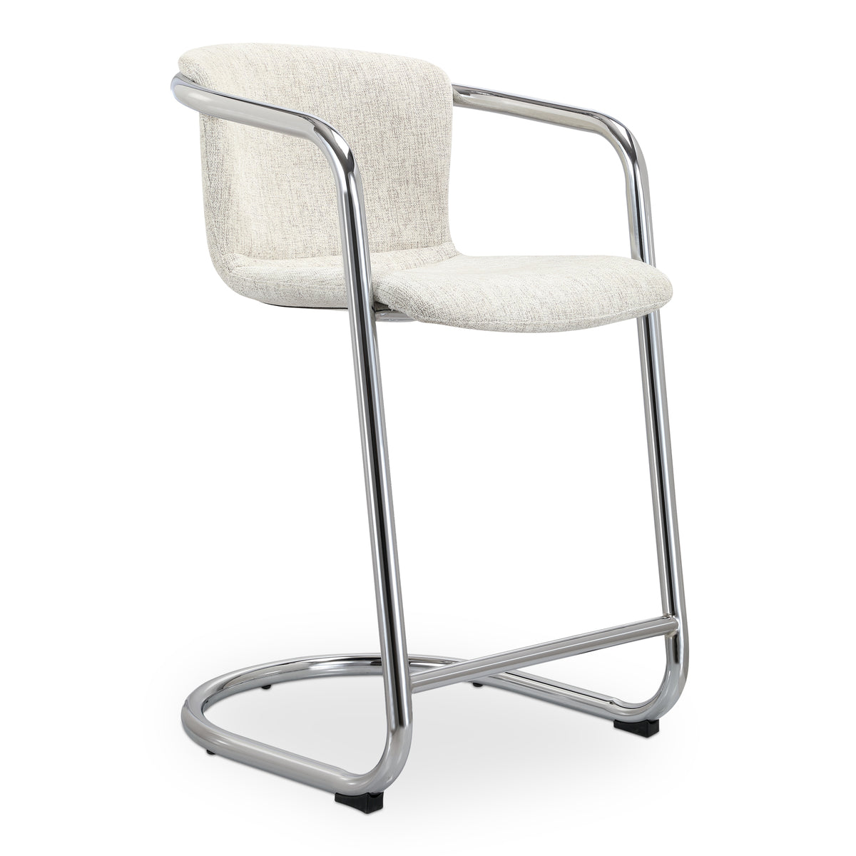 Freeman Chrome Frame Counter Stool Blended Cream - Set Of Two by Moe's Home