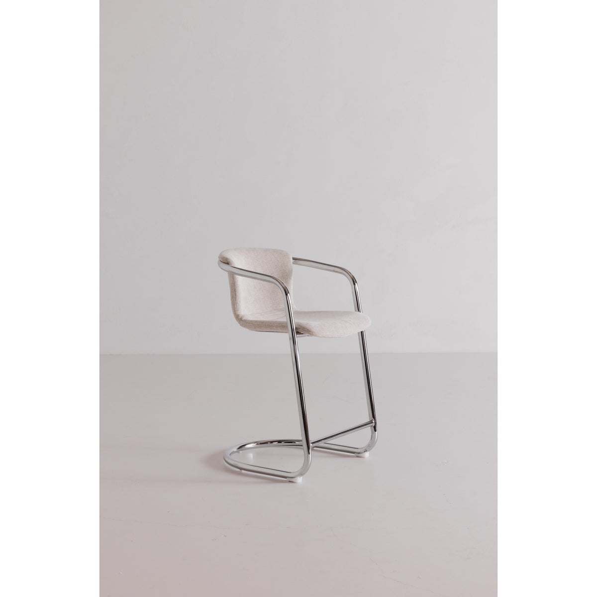 Freeman Chrome Frame Counter Stool Blended Cream - Set Of Two by Moe's Home