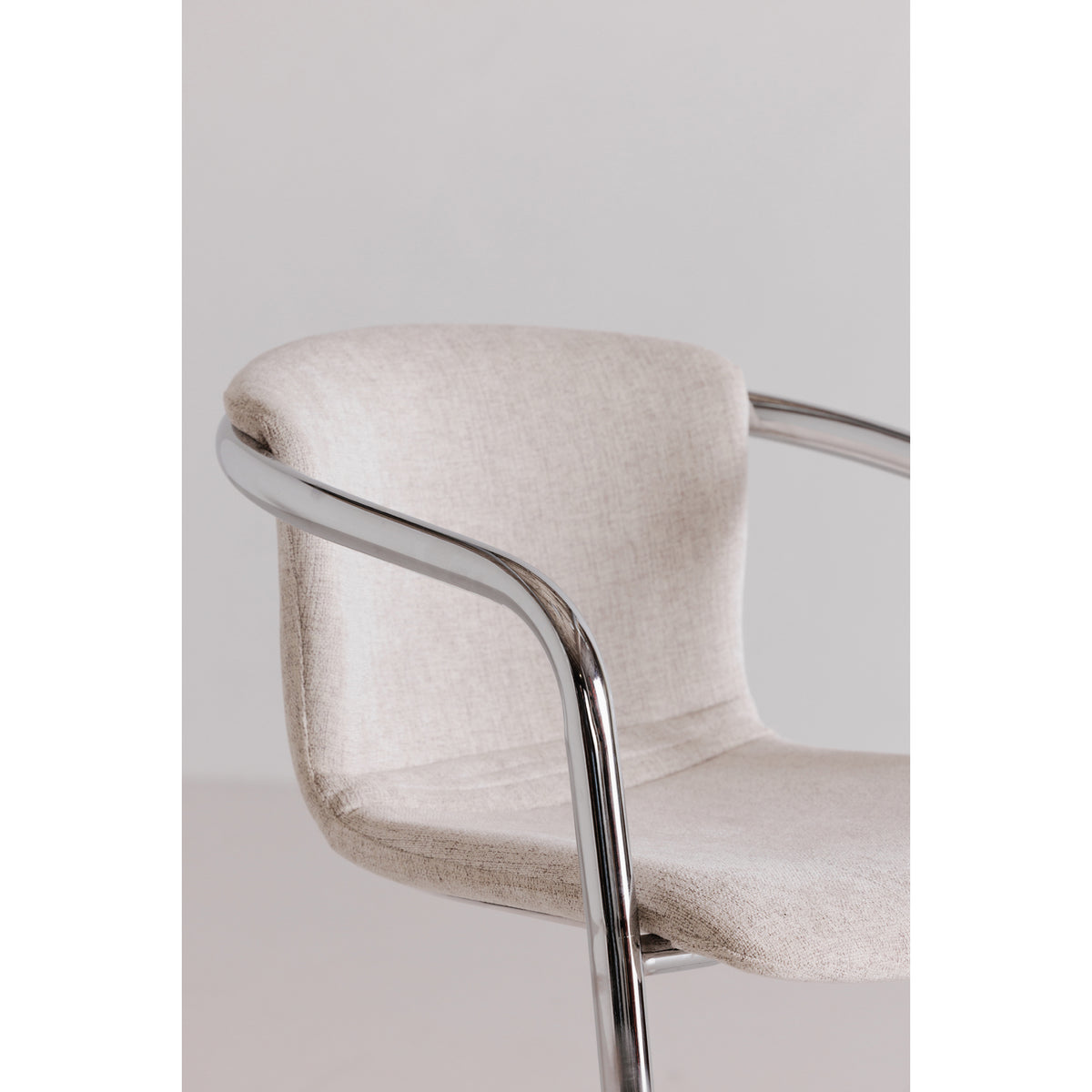 Freeman Chrome Frame Counter Stool Blended Cream - Set Of Two by Moe's Home