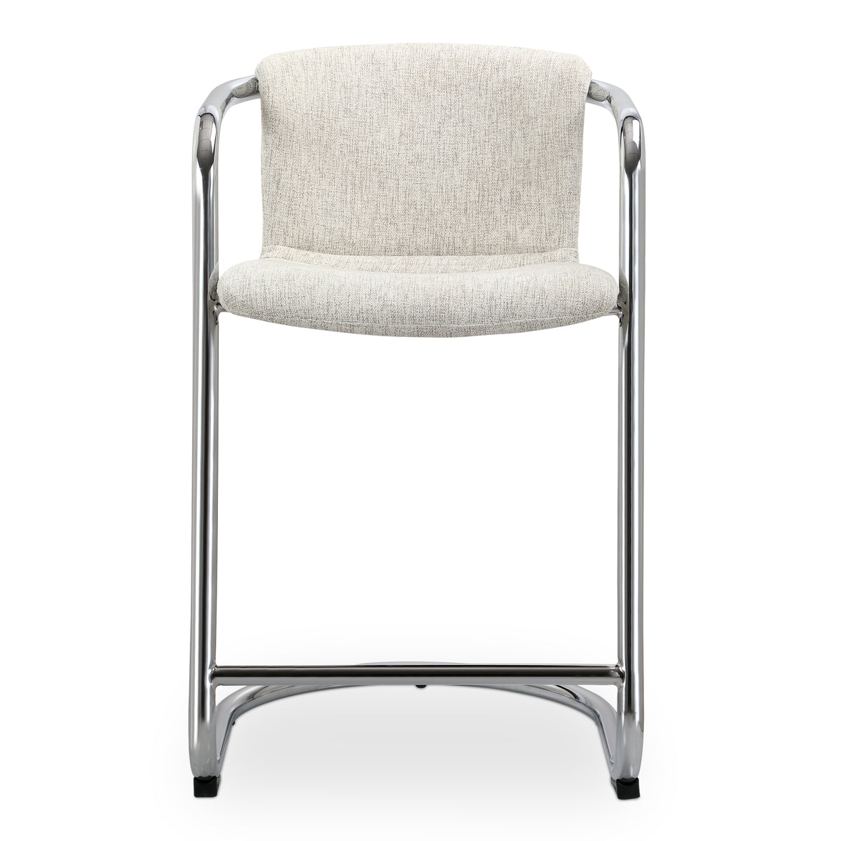 Freeman Chrome Frame Counter Stool Blended Cream - Set Of Two by Moe's Home