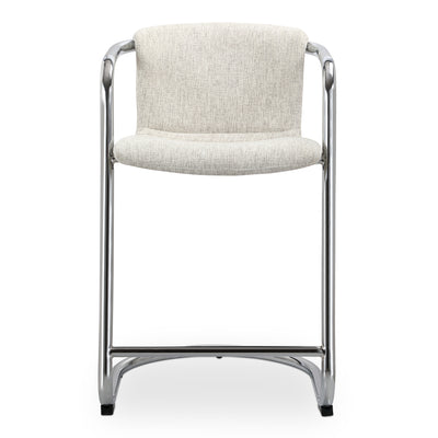 Freeman Chrome Frame Counter Stool Blended Cream - Set Of Two by Moe's Home