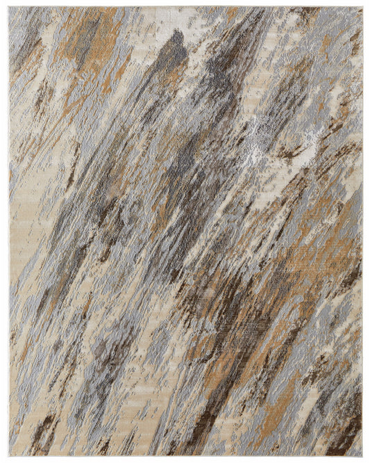 Parker 3704F Beige/Blue Rug by Feizy
