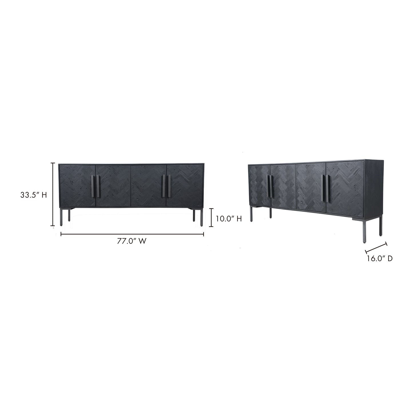 Fishbone Sideboard Black by Moe's Home