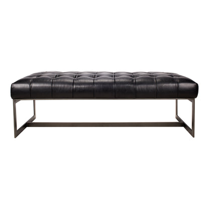 Wyatt Leather Bench Black | Black