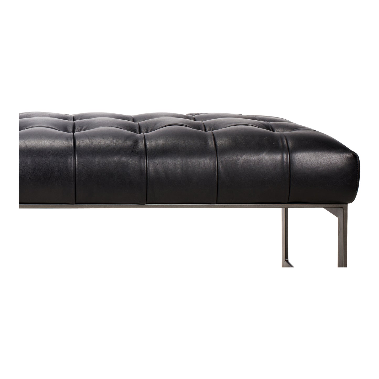 Wyatt Leather Bench Black by Moe's Home