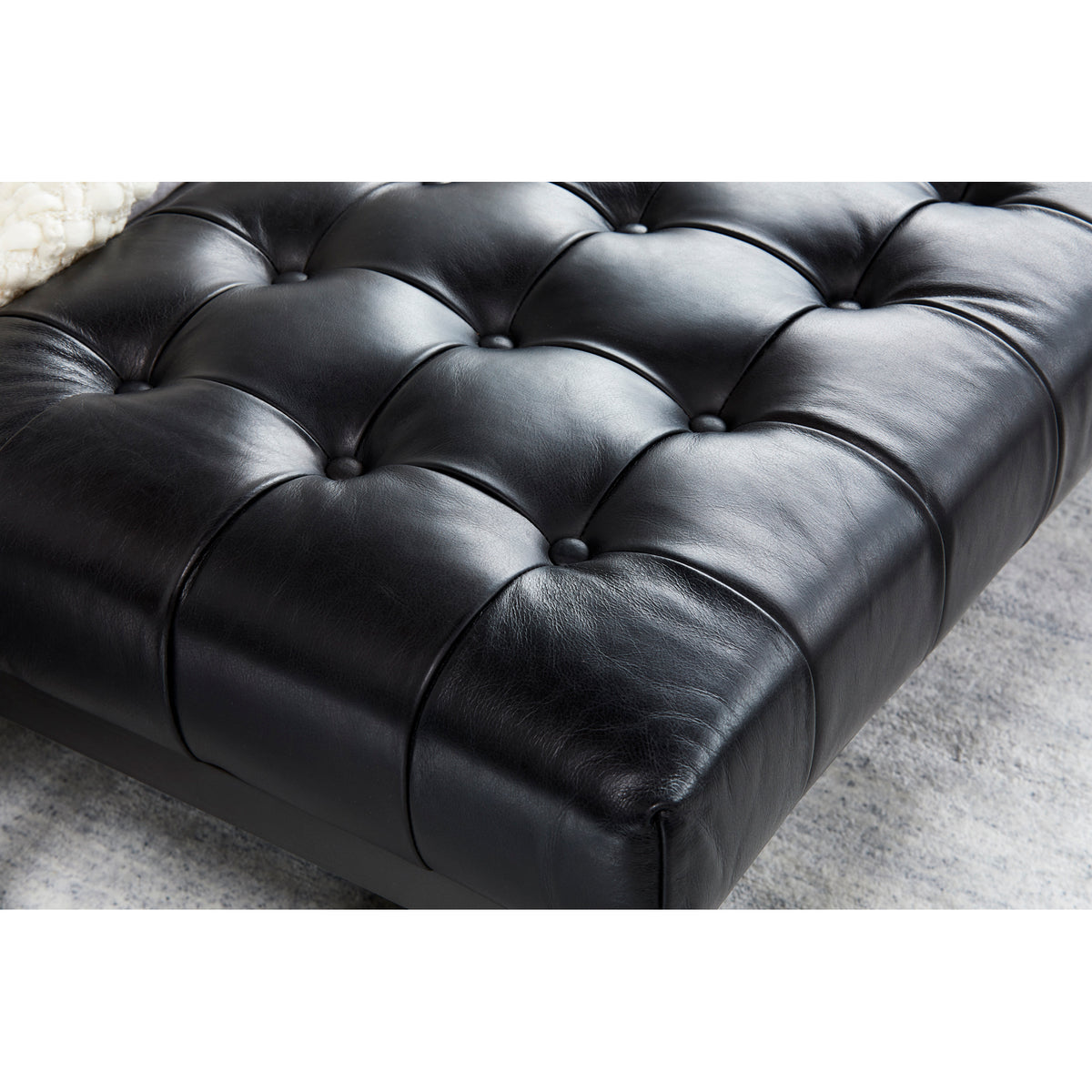 Wyatt Leather Bench Black by Moe's Home