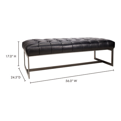 Wyatt Leather Bench Black